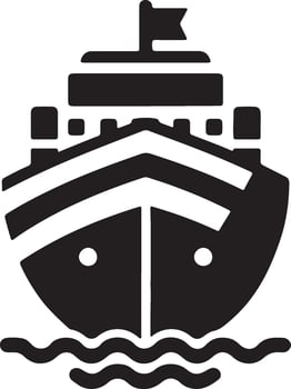a black and white image of a ship vector