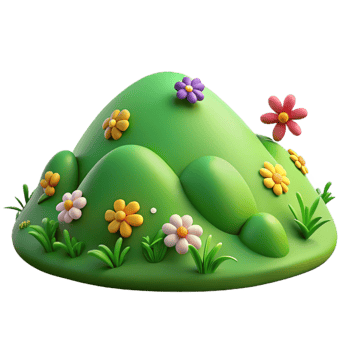 extraordinary modern A rolling green hill dotted with wildflowers, warm sunlight, pastoral painting style genuine png