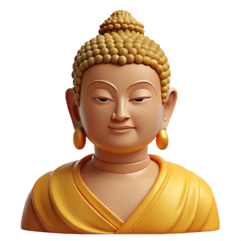 extraordinary modern Portrait of a serene Buddha with a peaceful expression. Soft, golden light. Style traditional Buddhist art 4K png