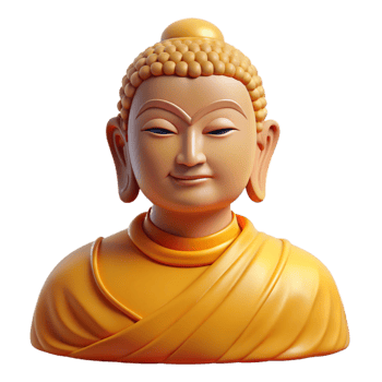 serene creative Portrait of a serene Buddha with a peaceful expression. Soft, golden light. Style traditional Buddhist art 4K png