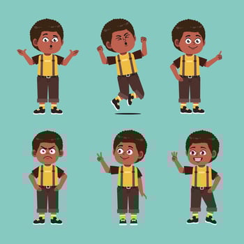 Cute African Boy with afro hair Cartoon vector