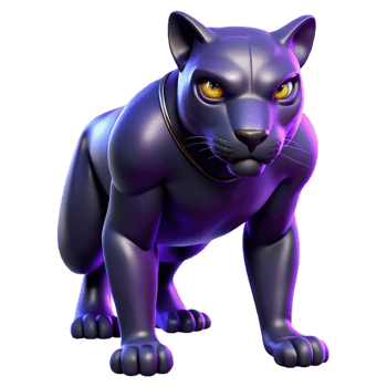 extraordinary vintage A stealthy, panther superhero with shadowy fur, glowing violet eyes, blending into the darkness, low-key lighting, noir style high quality png