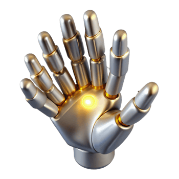 extraordinary artistic A sleek, silver nanobot swarm forming the shape of a human hand, illuminated by a single ray of golden light, rendered in a hyperrealistic style high quality png