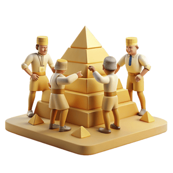 stunning modern A group of ancient Egyptians building a pyramid, bright, desert sunlight, historical painting style high quality png