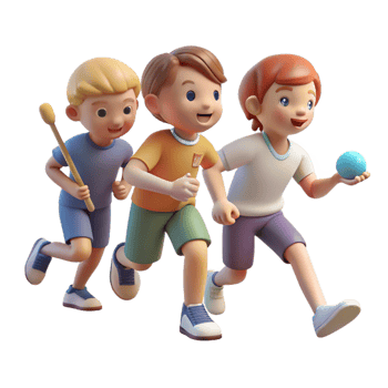 elegant abstract A group of children playing stickball in a 1950s neighborhood, soft, nostalgic lighting, vintage photographic style 4K png
