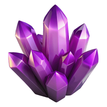 stunning creative A cluster of amethyst crystals, vibrant purple hues, dramatic lighting, photorealistic style professional png
