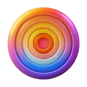 magnificent contemporary A series of concentric circles, radiating outwards in a vibrant gradient of colors, in an op-art style original png