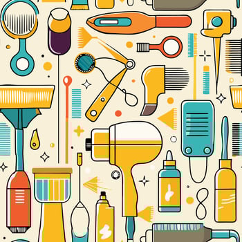 Professional Set of Hairdressing Tools for Barbershop and Hairstyling vector