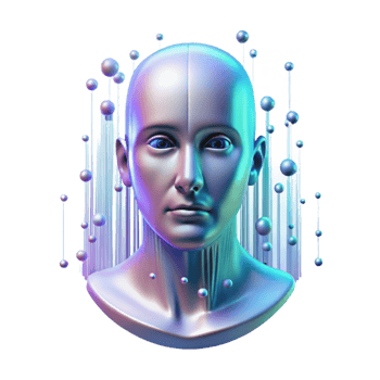 extraordinary vintage A holographic projection of a human face flickers in the air, surrounded by streams of binary code. Ambient lighting, digital art style high quality png