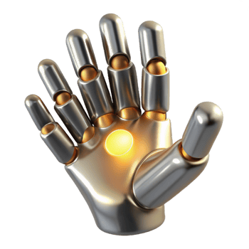 stunning contemporary A sleek, silver nanobot swarm forming the shape of a human hand, illuminated by a single ray of golden light, rendered in a hyperrealistic style exclusive png