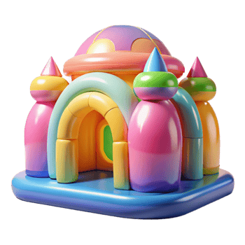 beautiful rustic Inflatable architecture, translucent materials, colorful design, temporary structures, playful atmosphere, original png