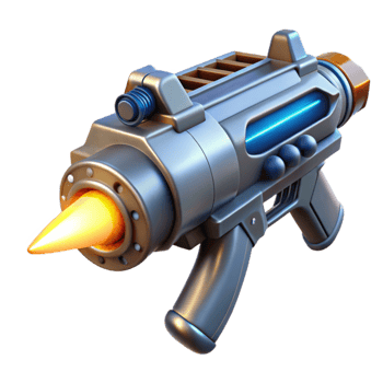 beautiful creative A futuristic weapon firing a beam of energy, explosive lighting, powerful, science fiction style professional png