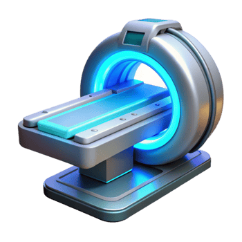 wonderful creative A futuristic medical scanner, glowing with blue light, intricate details, sterile environment premium png