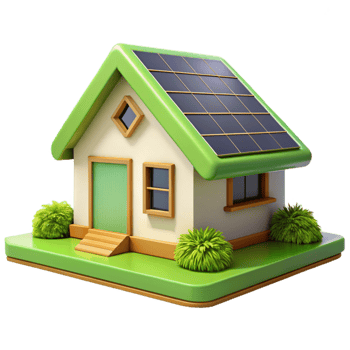 serene traditional Sustainable eco-house, solar panels, green roof, natural materials, minimalist design, bright daylight premium png