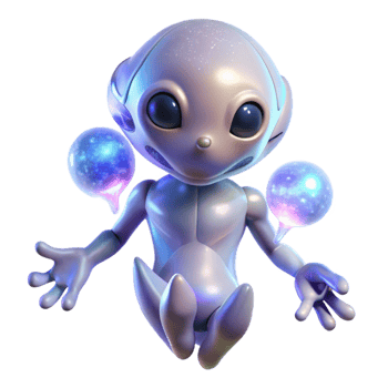 elegant creative A crystalline alien creature floating in space, emitting a soft glow, ethereal and dreamlike lighting, abstract art style authentic png