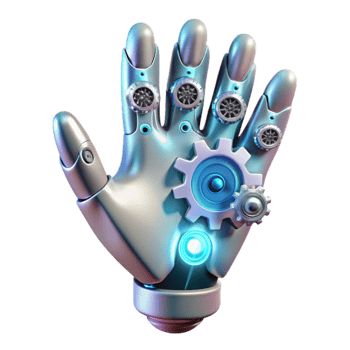 beautiful artistic A biomechanical hand reaching out, intricate gears and pistons visible beneath translucent skin, lit by a soft, ethereal glow. Biopunk style high quality png