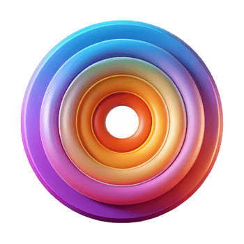 dramatic classic A series of concentric circles, radiating outwards in a vibrant gradient of colors, in an op-art style high quality png