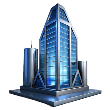 beautiful rustic Modernist skyscraper, sleek glass and steel design, city skyline background, night lighting detailed png