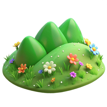 stunning rustic A rolling green hill with wildflowers, spring light, Impressionist painting style detailed png