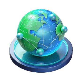 impressive artistic A holographic projection of a world map with data streams, futuristic interface design, blue and green color scheme high quality png