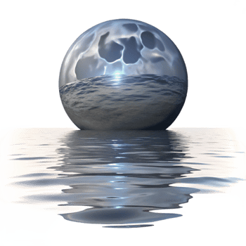 extraordinary vintage Full moon rising over a calm ocean, silvery light, tranquil, romantic, photographic style, exclusive png