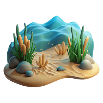 extraordinary rustic A serene underwater landscape with rolling hills of sand and swaying seagrass, calm, peaceful lighting, tranquil, landscape photography style, genuine png