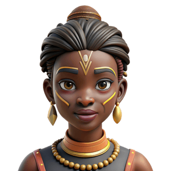 wonderful vintage Portrait of an African tribal woman with intricate face paint and traditional jewelry, lit by soft, natural light, in a cultural portrait style premium png