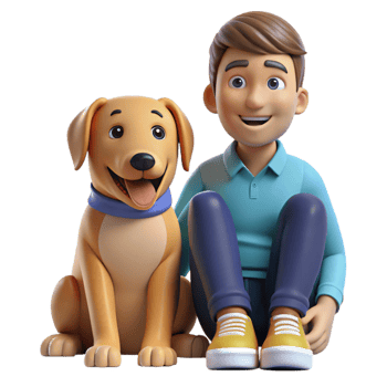 dramatic contemporary A loyal dog sitting patiently by its owner's side, with warm, natural lighting, in a heartwarming, family portrait style high resolution png