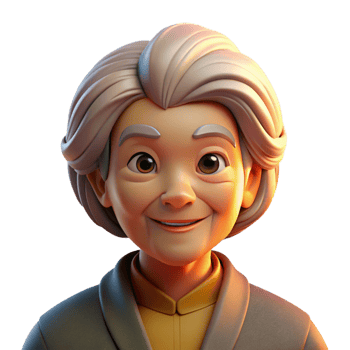 serene abstract Portrait of a wise old woman with a kind smile, illuminated by the golden light of sunset, rendered in a warm, traditional painting style authentic png