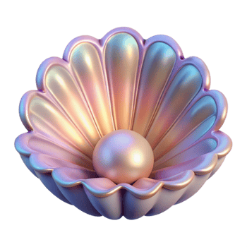 dramatic abstract A fractal pattern resembling a seashell, with intricate details and a pearly sheen, illuminated by soft, ambient light premium png