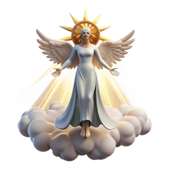 impressive abstract A celestial being descending from the heavens, divine light, fantasy art 4K png