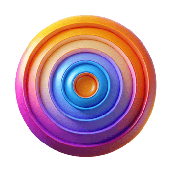 stunning vintage A series of concentric circles, radiating outwards in a vibrant gradient of colors, in an op-art style detailed png