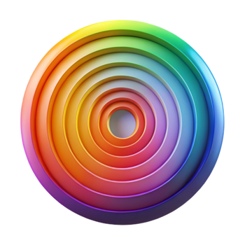 stunning traditional A series of concentric circles, radiating outwards in a vibrant gradient of colors, in an op-art style high resolution png