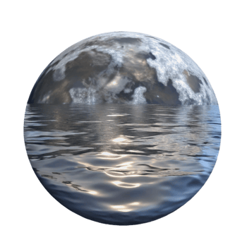 impressive traditional Full moon rising over a calm ocean, silvery light, tranquil, romantic, photographic style, original png
