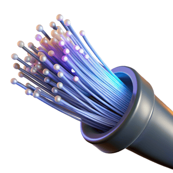 serene vintage A close-up of a fiber optic cable transmitting data, with strands of light glowing within. Abstract, technological style detailed png