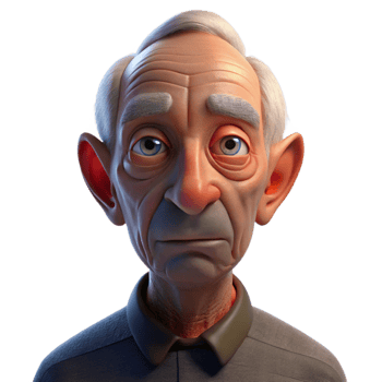 extraordinary traditional Close-up portrait of an elderly man with deep wrinkles and a weathered face, illuminated by a single spotlight from above, in a chiaroscuro style original png