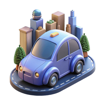 vibrant rustic A self-driving car navigating a city street, futuristic design, realistic style genuine png