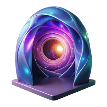 beautiful modern A portal opens in the fabric of space-time, revealing a swirling vortex of colors and energy. Psychedelic lighting, abstract style premium png