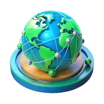 magnificent creative A holographic projection of a world map with data streams, futuristic interface design, blue and green color scheme detailed png