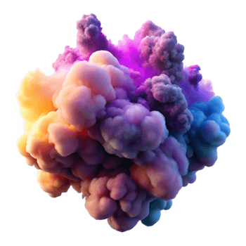 wonderful contemporary A cloud of colorful smoke and dust particles, swirling and interacting in a dynamic composition, illuminated by volumetric lighting. Atmospheric style genuine png