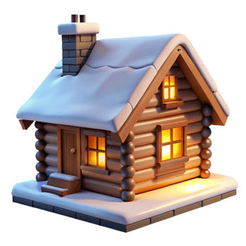 extraordinary classic Log cabin, rustic design, snow-covered landscape, warm interior lighting, cozy atmosphere detailed png
