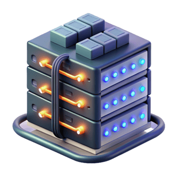 impressive artistic A server rack with glowing lights and cables, intricate detail, data center atmosphere, realistic style authentic png