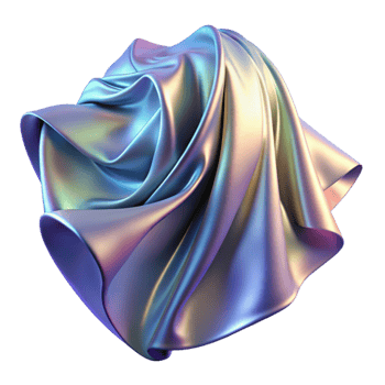 serene contemporary A shimmering, iridescent fabric, draped and folded in elegant curves, illuminated by a soft, diffused light exclusive png