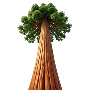 stunning abstract A giant sequoia tree reaching towards the sky, low angle shot, majestic, awe-inspiring style 4K png