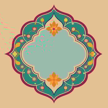 Intricate Mughal Decorative Pattern Frame Illustration for Interior Design vector