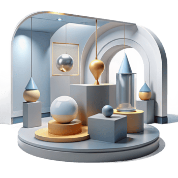 impressive artistic Modern art museum, abstract sculptures, minimalist design, bright gallery lighting, contemporary style genuine png