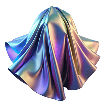 impressive classic A shimmering, iridescent fabric, draped and folded in elegant curves, illuminated by a soft, diffused light premium png