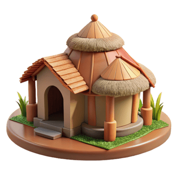 beautiful vintage Vernacular architecture, traditional materials and techniques, local style, rural setting, historical context, exclusive png