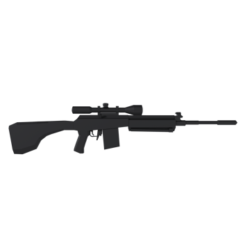 Black rifle with scope isolated on transparent png