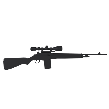 Sniper rifle silhouette isolated on transparent png